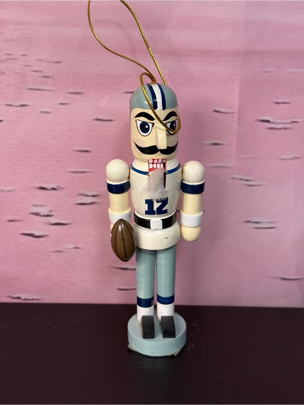 Vintage Dallas Cowboys Rare Roger Staubach Nutcracker Christmas ornament PO